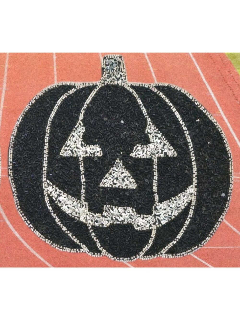 4 Halloween Beaded Black Pumpkins Placemat Charger 15" NEW